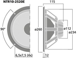 Głośnik nisko-średniotonowy PA, 250W, 8Ω