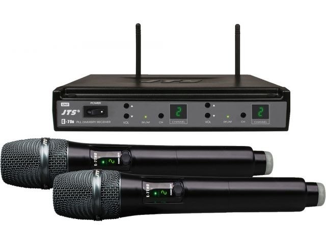 Podwójny wieloczęstotliwościowy zestaw mikrofonu bezprzewodowego UHF PLL