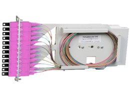 Kaseta światłowodowa 6xLC Duplex MM 50/125 OM4, do panela 3U przystosowana do spawania ALANTEC