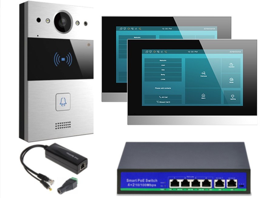 Akuvox - Zestaw wideodomofonowy jednorodzinny SIP 2 monitory