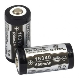 Akumulator XTAR 16340 / R-CR123 3,7V Li-ion 650mAh z zabezpieczeniem