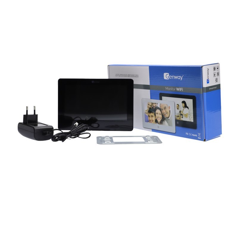 F-S7V11-2W - Wideodomofon 2 żyłowy Genway 7" 2 monitory WiFi Czarny Tuya
