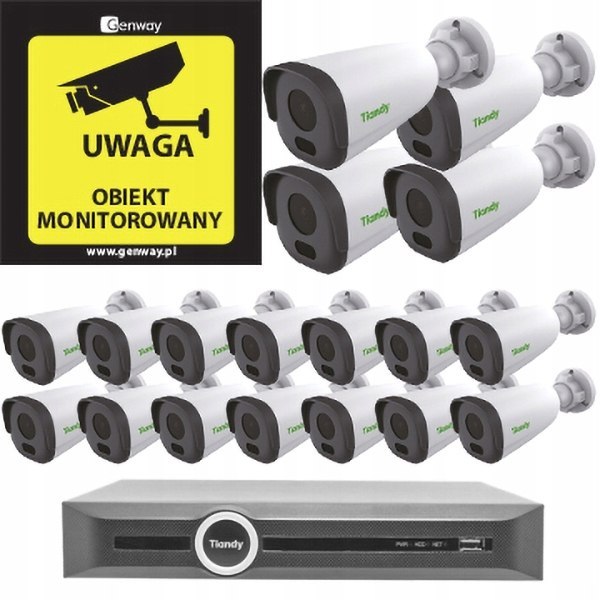 Zestaw 18 kamer 5MPx + Rejestrator IP MONITORING