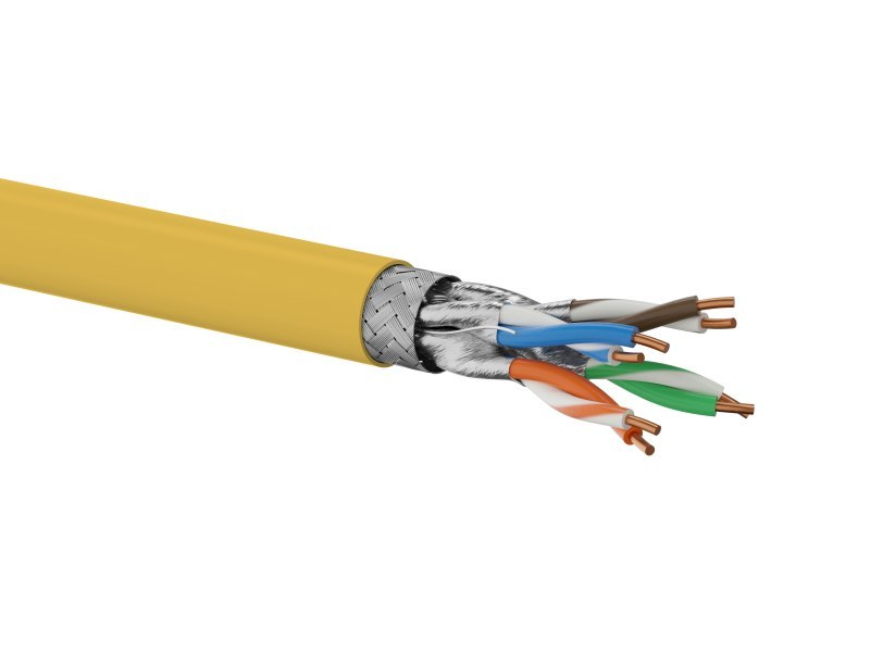 Kabel S/FTP kat.7 euroclass Dca LSOH 4x2x23AWG 1000 MHz (10Gb/s) 500m (POMARAŃCZOWA powłoka) 25 lat gwarancji ALANTEC, badanie j