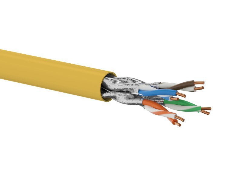 Kabel U/FTP kat.6A LSOH 4x2x23AWG Dca (POMARAŃCZOWA powłoka) 500m - (10Gb/s) 25 lat gwarancji, badanie jakości laboratorium INTE