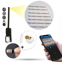 Mini kamera na egzamin do tekstu Wi-Fi QZ + mikro słuchawka (Podgląd Online) Idealna na sesję, do matury