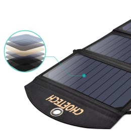 Ładowarka solarna słoneczna USB składana 19W 2xUSB czarna