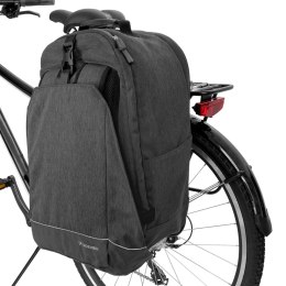 Torba rowerowa na bagażnik plecak rowerowy ze stelażem 2w1 30l czarny