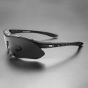Okulary rowerowe przeciwsłoneczne polaryzacyjne z zestawem szkieł + nakładka korekcyjna czarny
