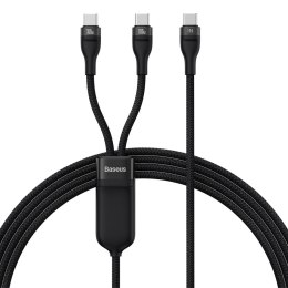 Kabel przewód do szybkiego ładowania Flash Series 2w1 USB-C 2xUSB-C 100W 1.5m czarny