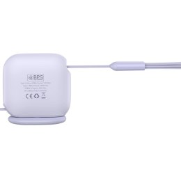 Kabel przewód zwijany 3w1 USB-C microUSB Iphone Lightning 1.7m fioletowy