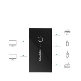 Switch box HUB przełącznik 4x USB 3.2 Gen 1 rozdzielacz USB na dwa komputery - czarny