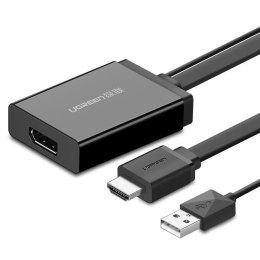 Adapter jednokierunkowy przejściówka video HDMI męski - Display Port żeński + USB do zasilania 0.5m czarny