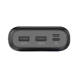 Powerbank 20000 mAh 2x USB USB-C micro USB 2A z ekranem LED czarny