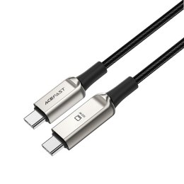 Kabel przewód w oplocie z ekranem LED USB-C 100W 20V 5A 2m srebrny
