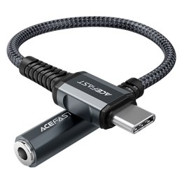 Przejściówka adapter audio AUX USB-C - 3.5mm mini jack 18cm szary