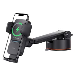 Ładowarka indukcyjna USB uchwyt samochodowy do telefonu na przyssawkę - czarny