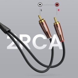 Kabel przewód audio stereo 2x RCA 2m brązowy