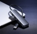 HUB Rozdzielacz portów USB - 4x USB 3.2 z portem zasilania micro USB szary