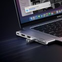 Rozdzielacz portów HUB MacBook Air Pro 2x USB-C HDMI 2x USB 3.0 SD TF PD szary