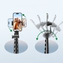 Selfie stick ze stojakiem i pilotem Bluetooth długi kijek do selfie 1.8m czarny