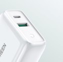 Szybka ładowarka sieciowa USB-C + USB 36 W Quick Charge 4.0 Power Delivery biały