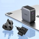 Uniwersalna ładowarka sieciowa GaN USB 2xUSB-C wtyczki EU / UK / US - czarna