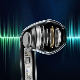 Słuchawki bezprzewodowe TWS z wyświetlaczem LED białe