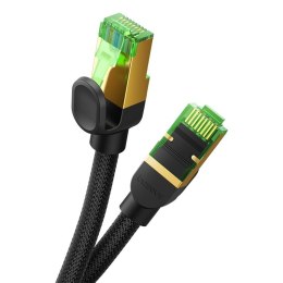 Szybki kabel sieciowy LAN RJ45 cat.8 40Gbps plecionka 15m czarny