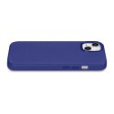 Skórzane etui iPhone 14 Plus magnetyczne z MagSafe Litchi Premium Leather Case granatowy