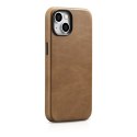 Skórzane etui iPhone 14 Plus magnetyczne z MagSafe Oil Wax Premium Leather Case jasny brąz