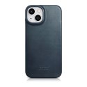 Skórzane etui iPhone 14 Plus z klapką magnetyczne MagSafe CE Oil Wax Premium Leather granatowy