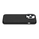 Skórzane etui iPhone 14 Pro Max magnetyczne z MagSafe Litchi Premium Leather Case czarny