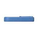 Skórzane etui iPhone 14 Pro Max magnetyczne z MagSafe Litchi Premium Leather Case niebieski