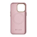 Skórzane etui iPhone 14 Pro Max magnetyczne z MagSafe Litchi Premium Leather Case różowy