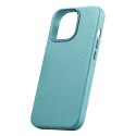 Skórzane etui iPhone 14 Pro Max magnetyczne z MagSafe Litchi Premium Leather Case zielony