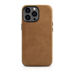 Skórzane etui iPhone 14 Pro Max magnetyczne z MagSafe Oil Wax Premium Leather Case jasny brąz