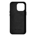 Skórzane etui iPhone 14 Pro magnetyczne z MagSafe Litchi Premium Leather Case czarny