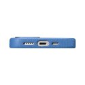 Skórzane etui iPhone 14 Pro magnetyczne z MagSafe Litchi Premium Leather Case niebieski