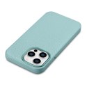 Skórzane etui iPhone 14 Pro magnetyczne z MagSafe Litchi Premium Leather Case zielony