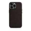 Skórzane etui iPhone 14 Pro magnetyczne z MagSafe Oil Wax Premium Leather Case ciemny brąz