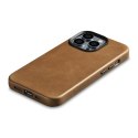 Skórzane etui iPhone 14 Pro magnetyczne z MagSafe Oil Wax Premium Leather Case jasny brąz
