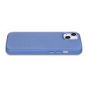 Skórzane etui iPhone 14 magnetyczne z MagSafe Litchi Premium Leather Case niebieski