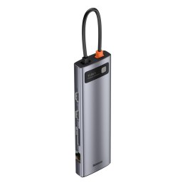 Wielofunkcyjny HUB replikator portów USB-C Metal Gleam 11w1 szary