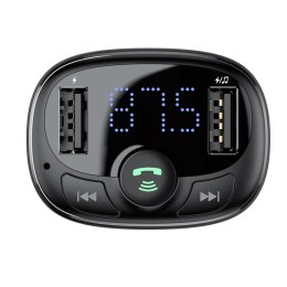 Transmiter FM Bluetooth karty TF SD ładowarka do samochodu 2x USB czarny