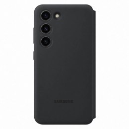 Etui pokrowiec z klapką okienkiem portfel na kartę Samsung Galaxy S23 czarne