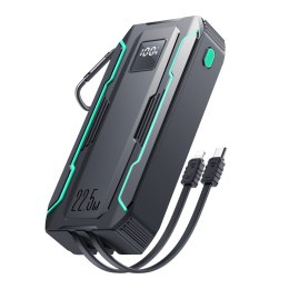 Powerbank turystyczny Outdoor latarka SOS z kablami USB-C / Lightning 20000mA czarny