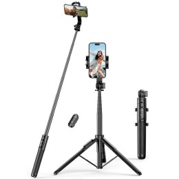Selfie stick kijek teleskopowy do telefonu ze stojakiem i pilotem Bluetooth 1.5m czarny