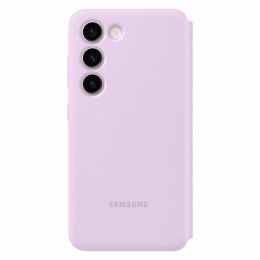 Etui pokrowiec z klapką okienkiem portfel na kartę Samsung Galaxy S23 liliowe
