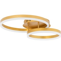 Lampa sufitowa nowoczesna LED z pilotem - 2 złote okręgi